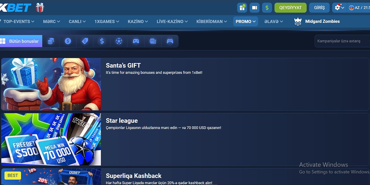 โบนัสคาสิโน 1xbet 1