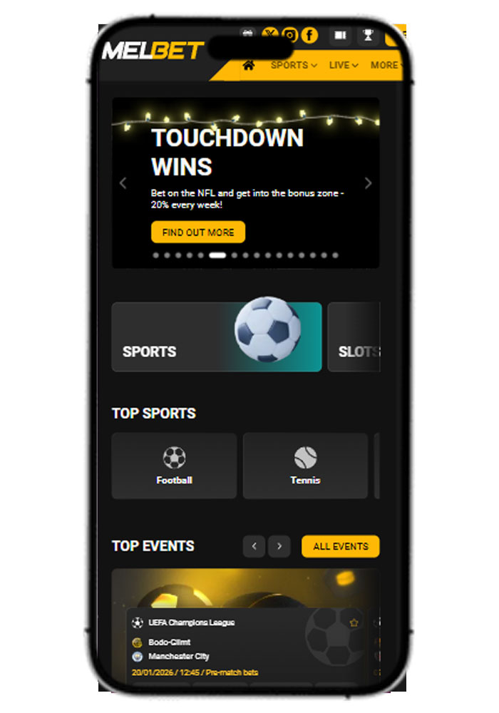 Melbet Casino Mobile View