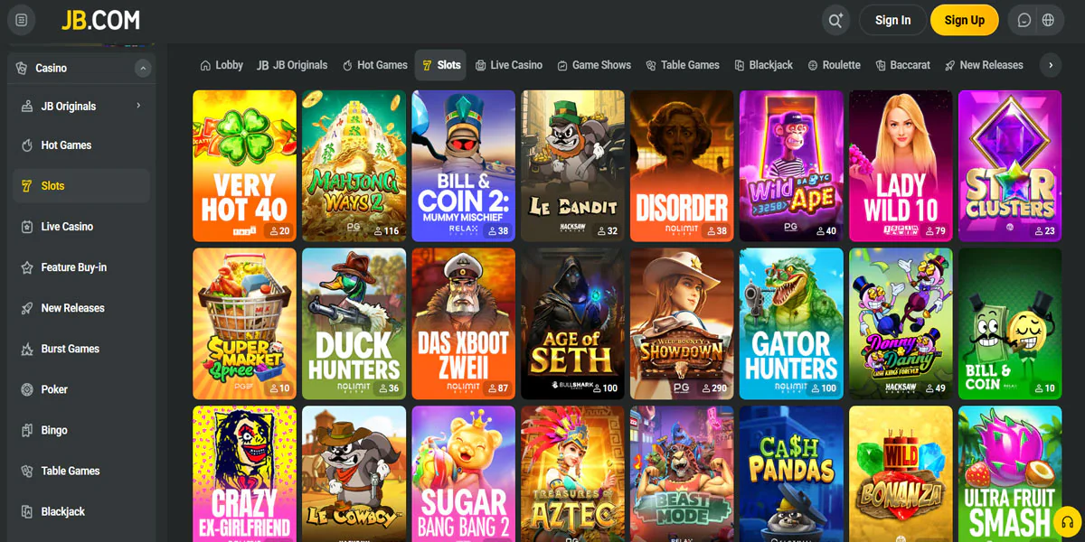JB Casino Slots Section