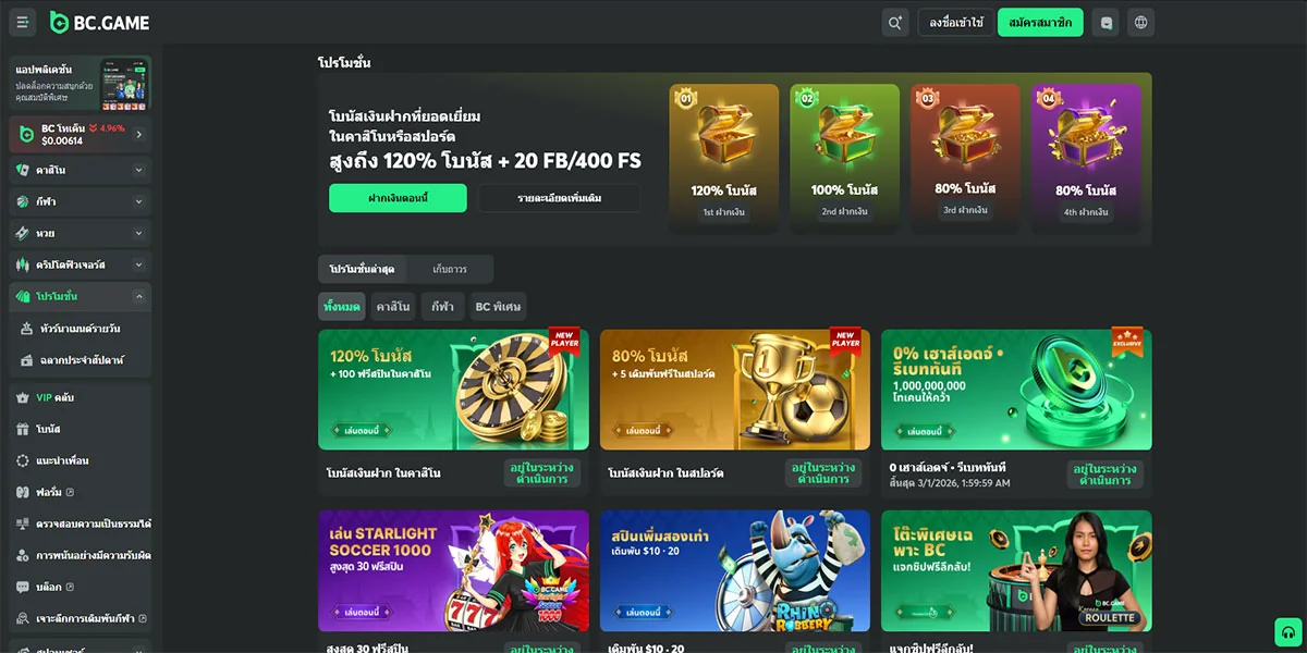 BC.Game Casino โบนัสและโปรโมชั่น and Promotions